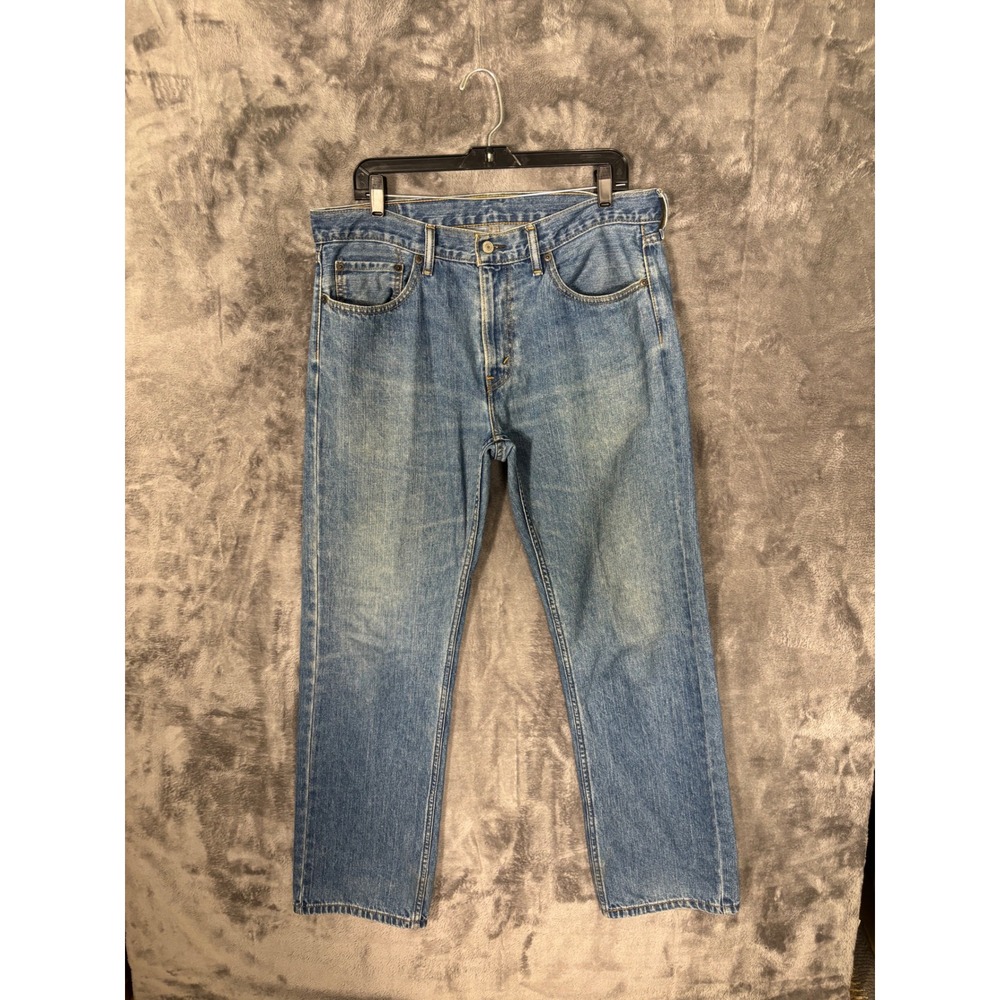 Lucky Brand 221 Original Straight Medium Wash Blue Denim Jeans Mens 37x31.5